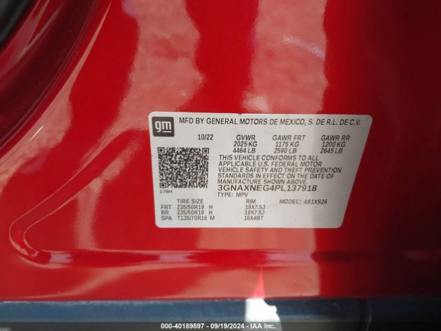 3GNAXNEG4PL137918 Chevrolet Equinox Fwd Premier