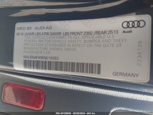 WAUENAF49KN016353 Audi A4 45 Premium