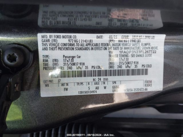1FADP3N23FL267722 Ford Focus Titanium