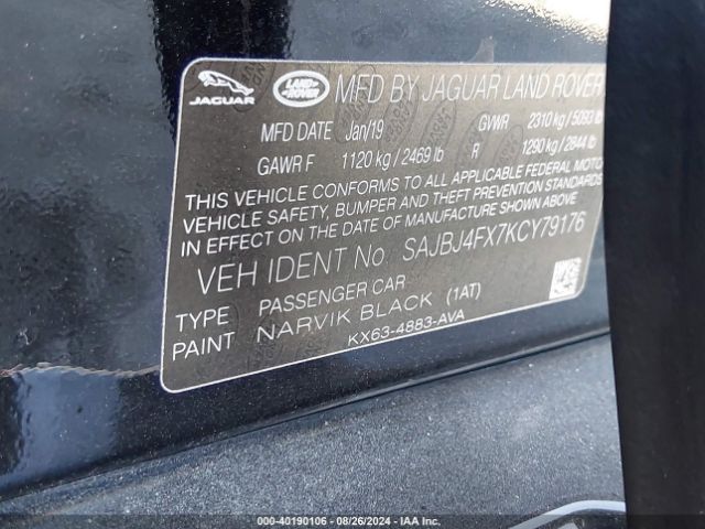 2019 JAGUAR XF SAJBJ4FX7KCY79176 Photo 8