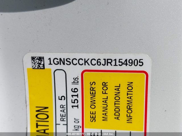 1GNSCCKC6JR154905 Chevrolet Tahoe Premier