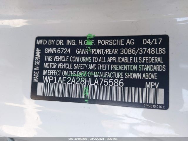 WP1AE2A28HLA75586 Porsche Cayenne E-hybrid S Platinum Edition
