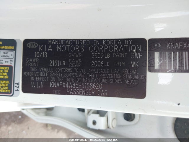 KIA FORTE EX 2014 KNAFX4A85E5158620 Image 9