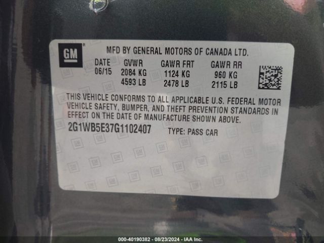 2G1WB5E37G1102407 Chevrolet Impala Limited Lt