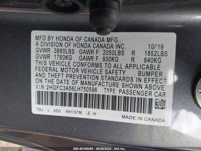 Honda CIVIC SI COUPE 2020 2HGFC3A56LH750596 Image 9