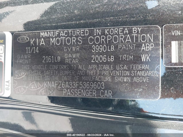 KIA Forte Koup Sx 2015 KNAFZ6A33F5369603 Image 9