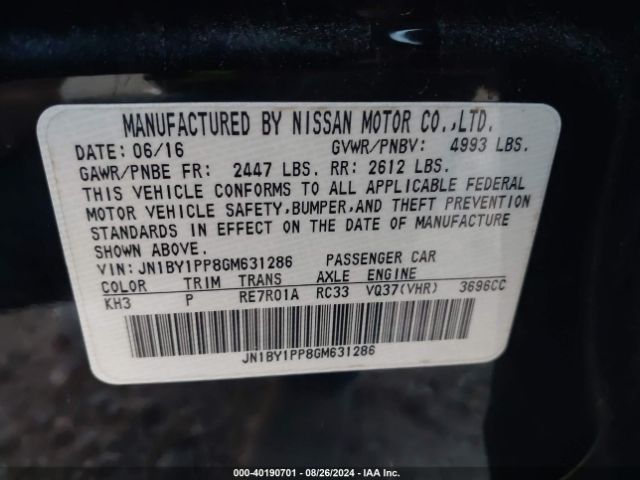 JN1BY1PP8GM631286 Infiniti Q70l 3.7