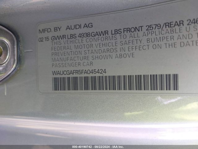 WAUCGAFR5FA045424 Audi S5 3.0t Premium Plus
