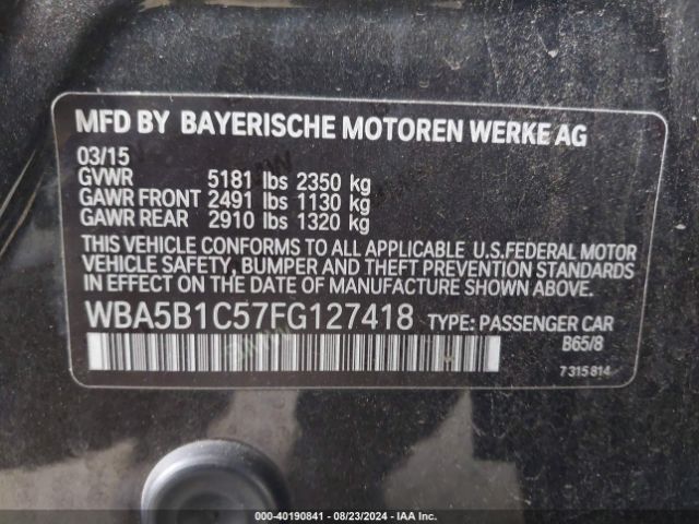 WBA5B1C57FG127418 BMW 535i