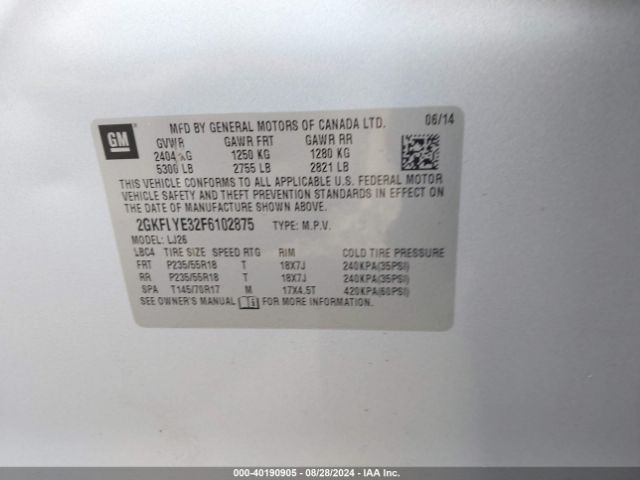 2GKFLYE32F6102875 GMC Terrain Slt-2