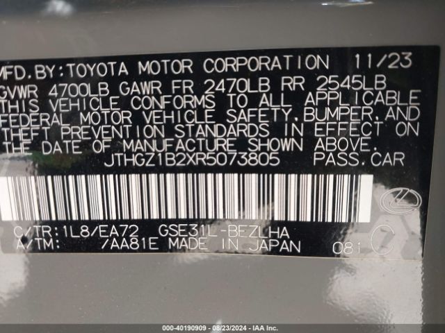 JTHGZ1B2XR5073805 Lexus Is 350 F Sport
