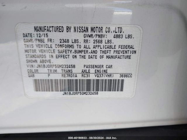 JN1BJ0RP5GM232458 Infiniti QX50