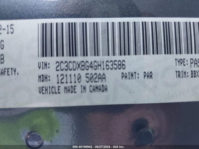 2C3CDXBG4GH163586 Dodge Charger Se