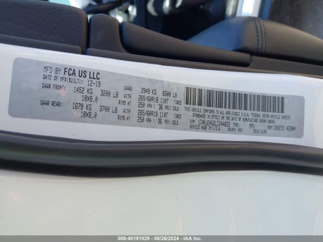 1C4RJEAG2LC244622 Jeep Grand Cherokee Laredo E 4x2