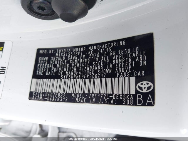 Toyota Corolla S Plus 2015 5YFBURHE9FP300717 Image 9
