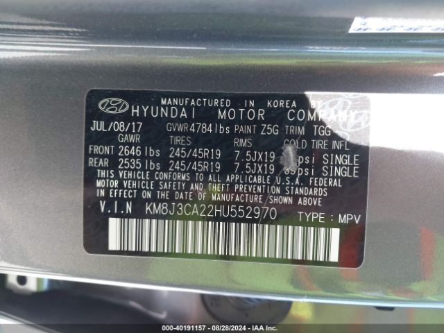 KM8J3CA22HU552970 Hyundai Tucson Value