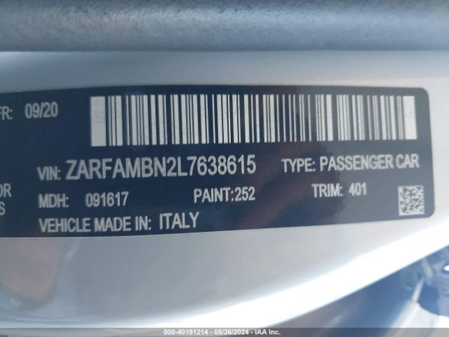 ZARFAMBN2L7638615 Alfa Romeo Giulia Ti Sport Rwd