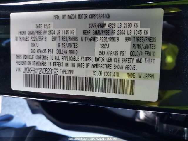 JM3KFBXY2N0523193 Mazda Cx-5 2.5 Turbo Signature