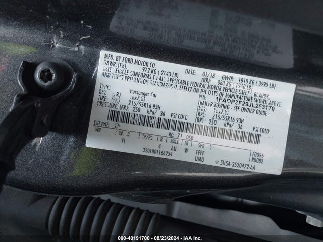 Ford FOCUS SE 2018 1FADP3F29JL253170 Image 9