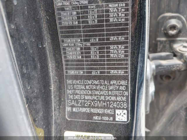 SALZT2FX9MH124038 Land Rover Range Rover Evoque R-dynamic S
