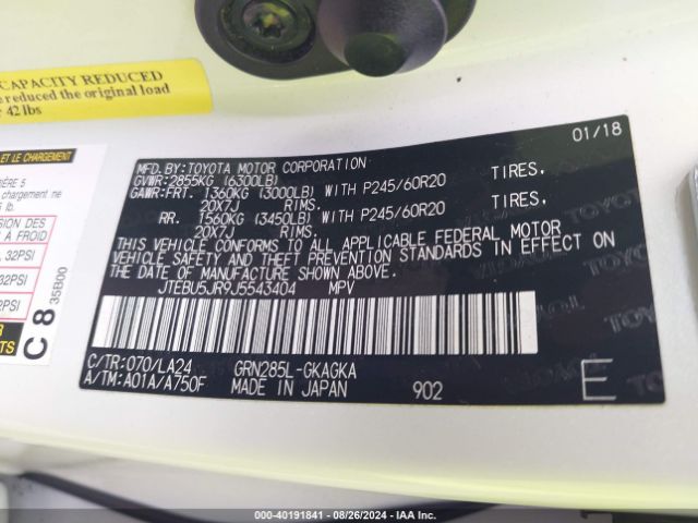JTEBU5JR9J5543404 Toyota 4runner Limited