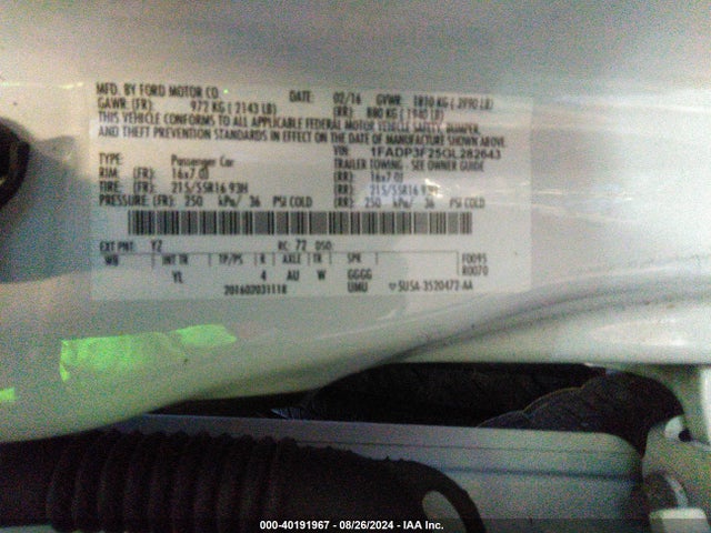 Ford FOCUS SE 2016 1FADP3F25GL282643 Image 9