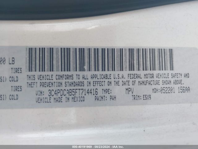 3C4PDCAB5FT714416 Dodge Journey American Value Pkg