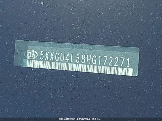 5XXGU4L38HG172271 KIA OPTIMA EX