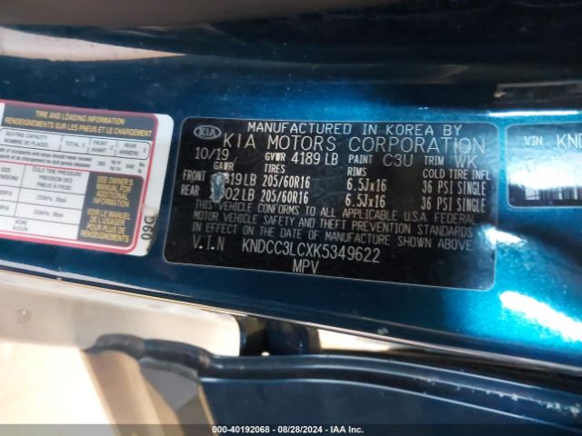KNDCC3LCXK5349622 KIA NIRO EX