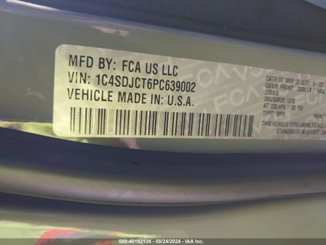 1C4SDJCT6PC639002 Dodge Durango R/t Plus Awd