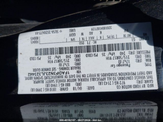 1FADP3N23JL323442 Ford Focus Titanium