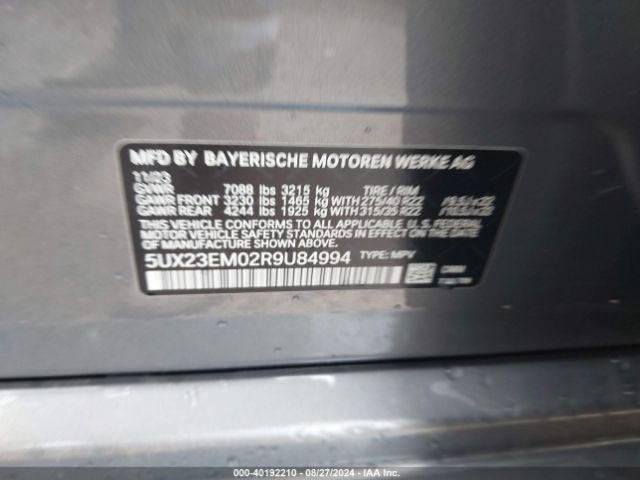 5UX23EM02R9U84994 BMW X7 Xdrive40i