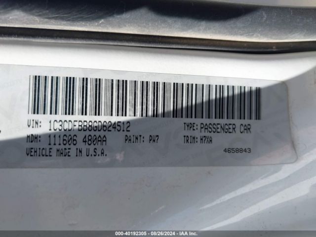 1C3CDFBB8GD624512 Dodge DART SXT