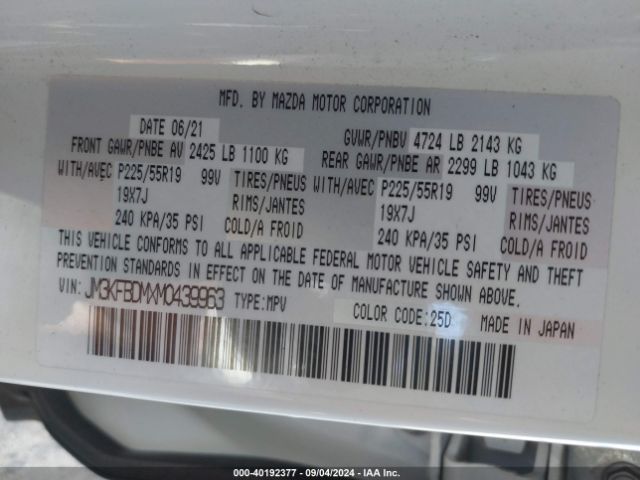 JM3KFBDMXM0439963 Mazda Cx-5 Grand Touring