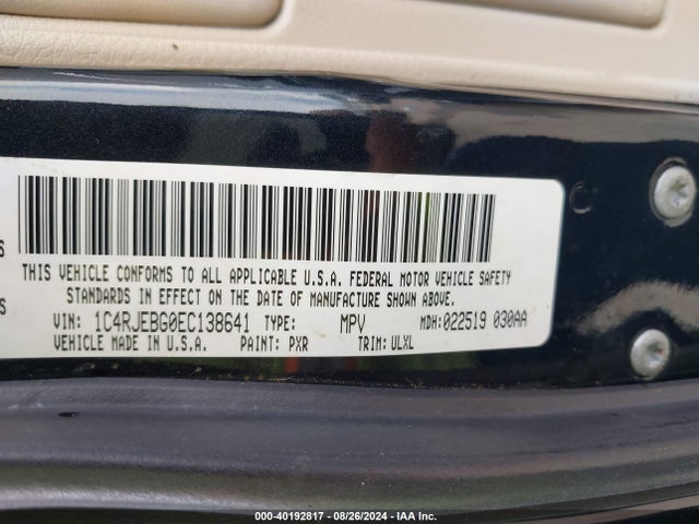 Jeep Grand Cherokee Limited 2014 1C4RJEBG0EC138641 Image 9