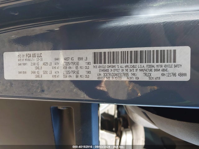 RAM Promaster 2500 2019 3C6TRVDG4KE517004 Image 9