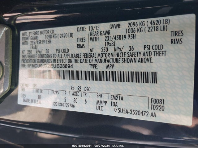Ford Escape Titanium 2014 1FMCU0JX2EUB28894 Image 9