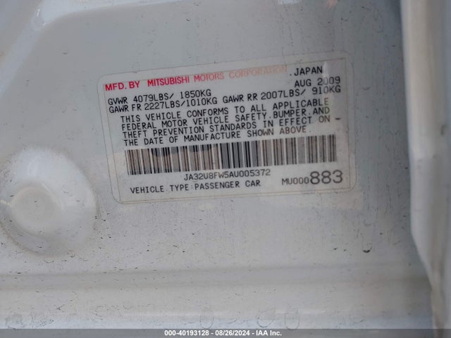 2010 MITSUBISHI LANCER JA32U8FW5AU005372 Photo 8