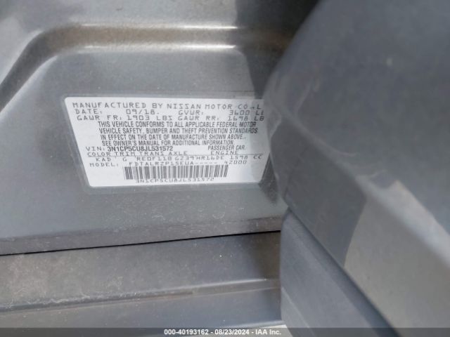 3N1CP5CU8JL531572 Nissan KICKS S