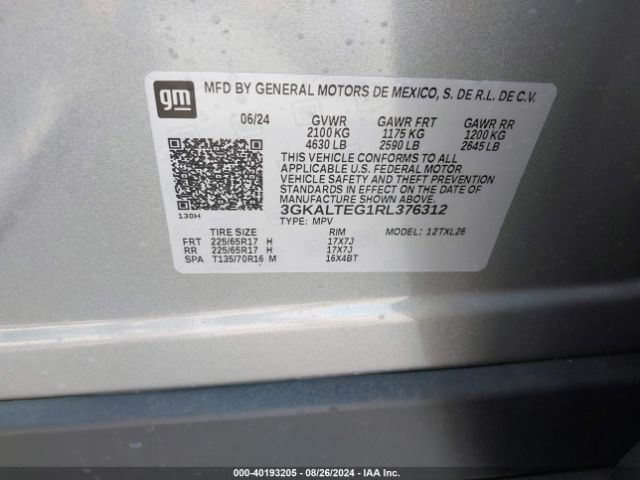 3GKALTEG1RL376312 GMC Terrain Awd Sle