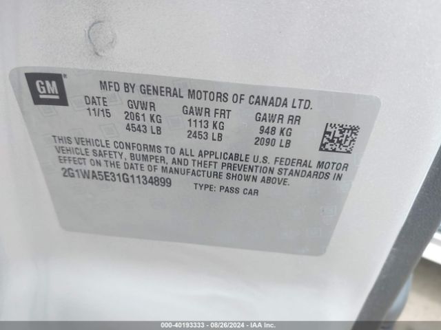 2G1WA5E31G1134899 Chevrolet Impala Limited Ls