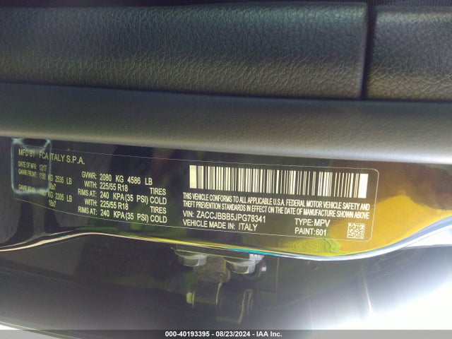 ZACCJBBB5JPG78341 Jeep Renegade Altitude 4x4