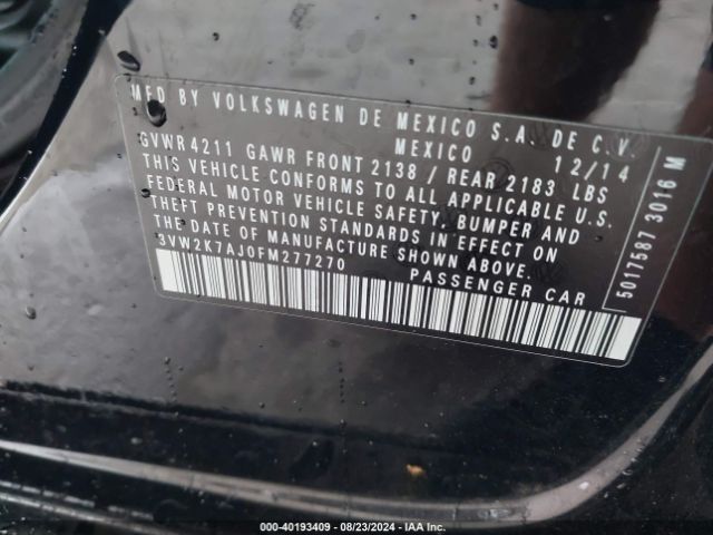 3VW2K7AJ0FM277270 Volkswagen Jetta 2.0l S