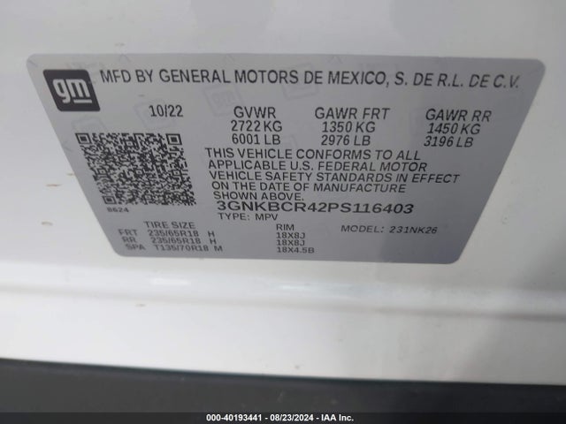 Chevrolet Blazer Fwd 2lt 2023 3GNKBCR42PS116403 Image 9