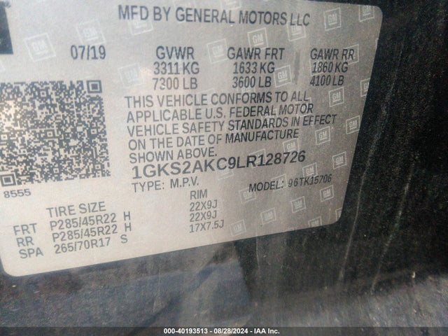 GMC Yukon 4wd Sle 2020 1GKS2AKC9LR128726 Image 9