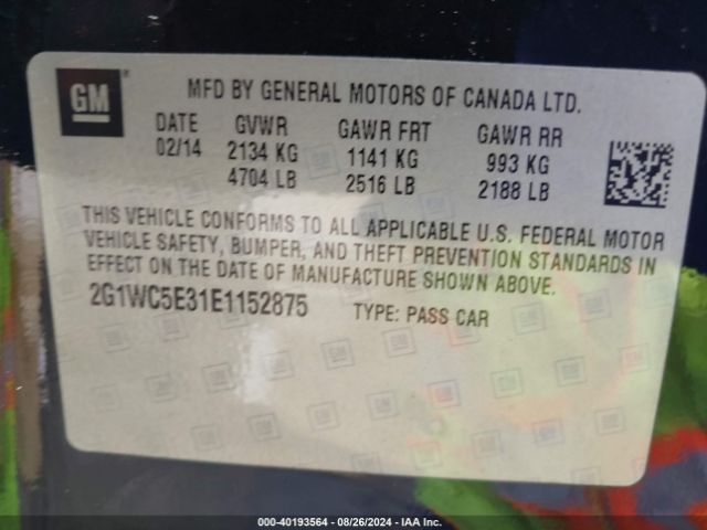 2G1WC5E31E1152875 Chevrolet Impala Limited Ltz