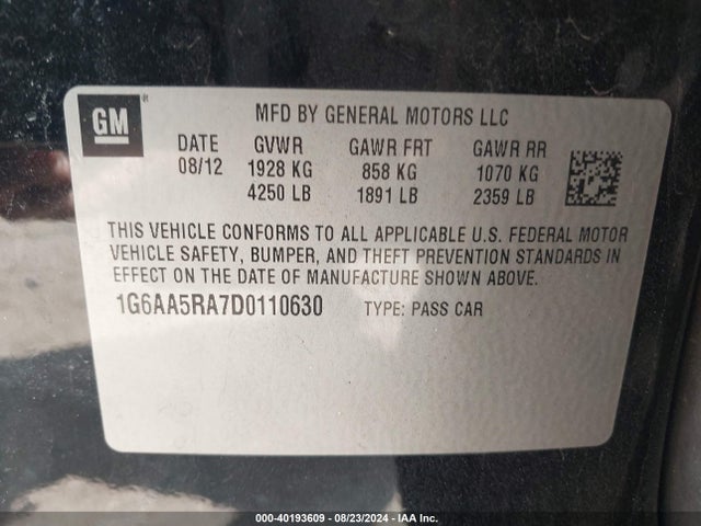 2013 CADILLAC ATS 1G6AA5RA7D0110630 Photo 8