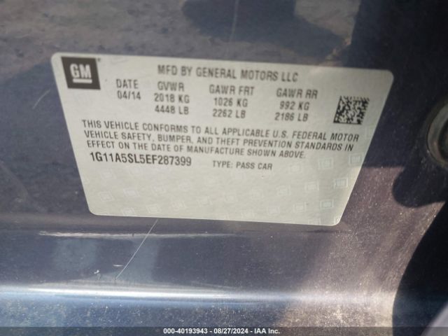 1G11A5SL5EF287399 Chevrolet Malibu 1fl