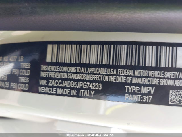 ZACCJADB5JPG74233 Jeep Renegade Limited Fwd