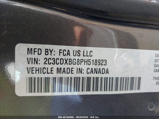 Dodge Charger Sxt 2023 2C3CDXBG8PH518923 Image 9